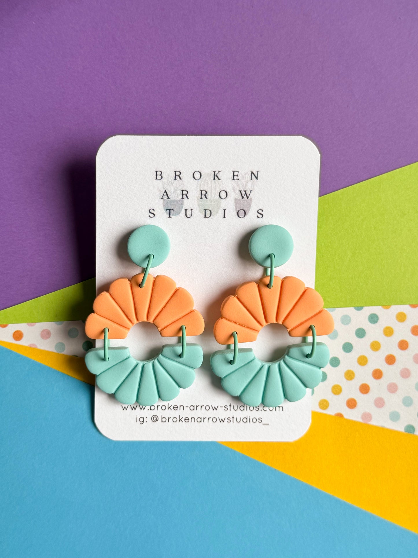 Green and Orange Full Flower Dangles