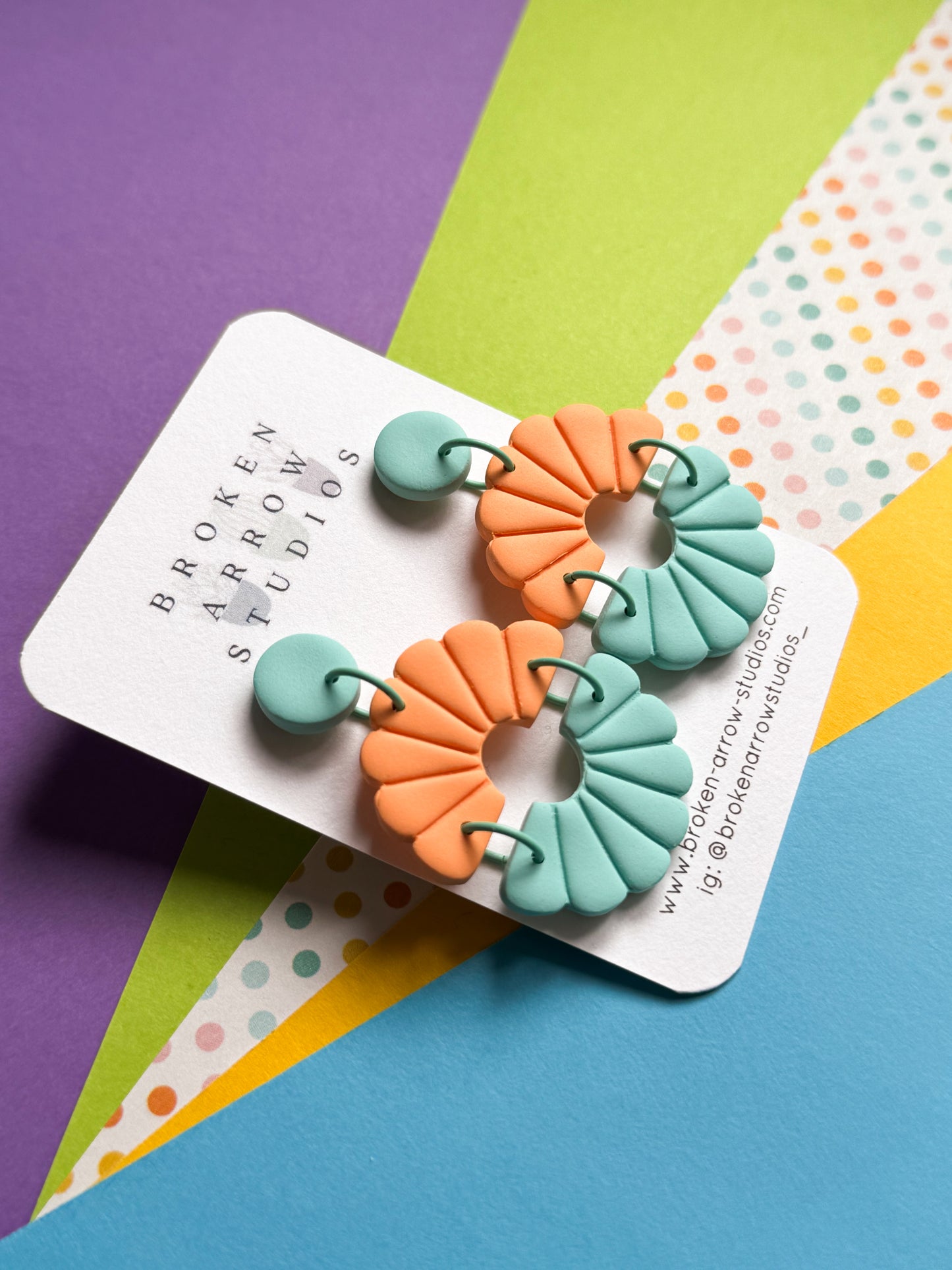 Green and Orange Full Flower Dangles