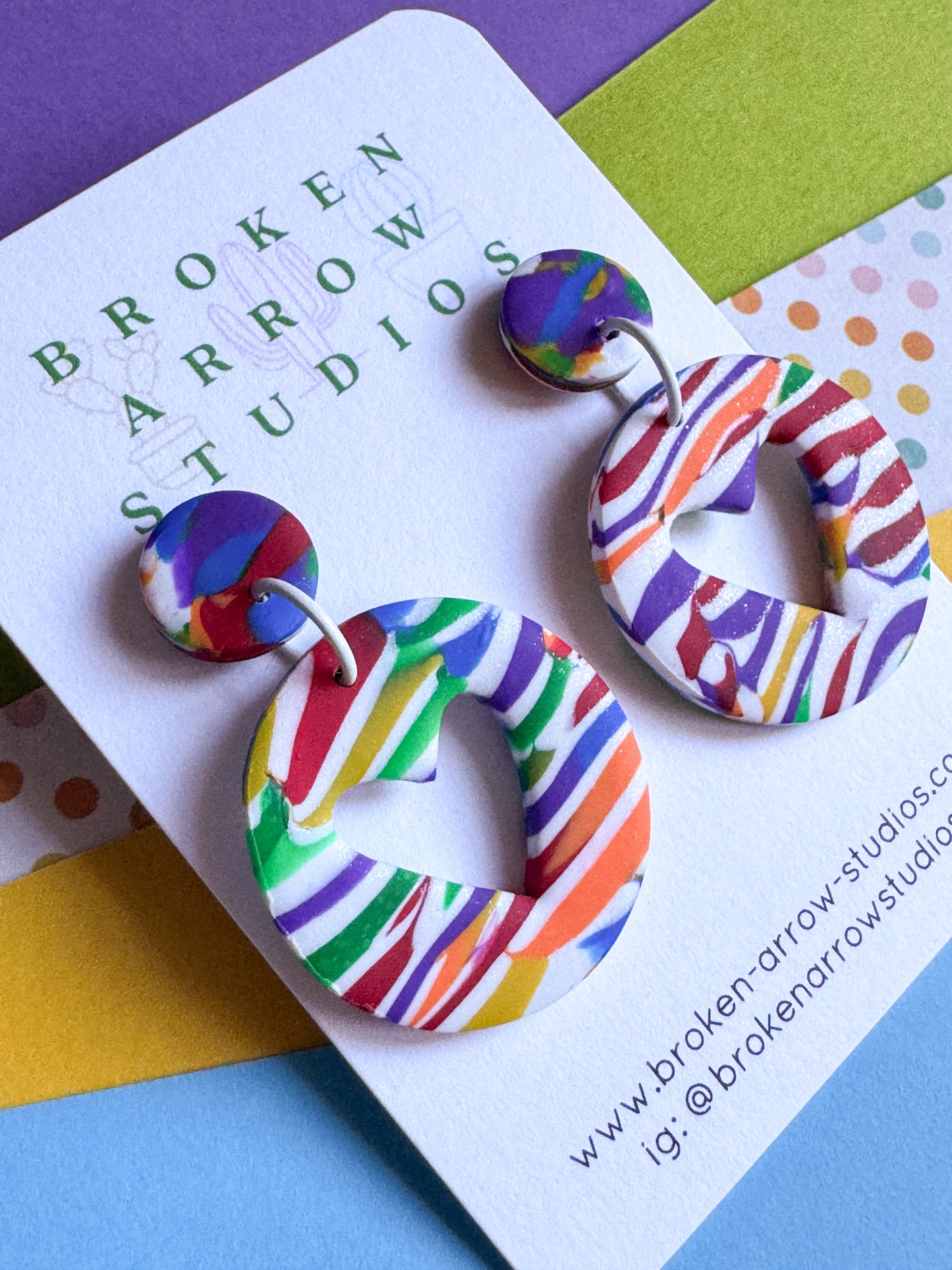 Rainbow Scrap Stripe Heart Cutouts