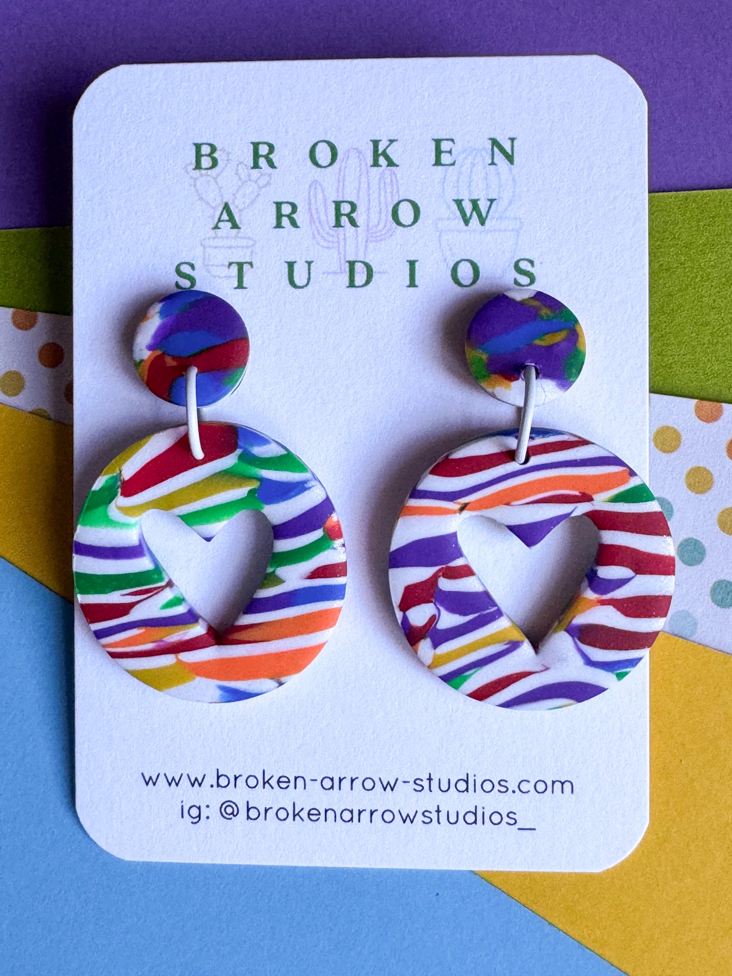 Rainbow Scrap Stripe Heart Cutouts