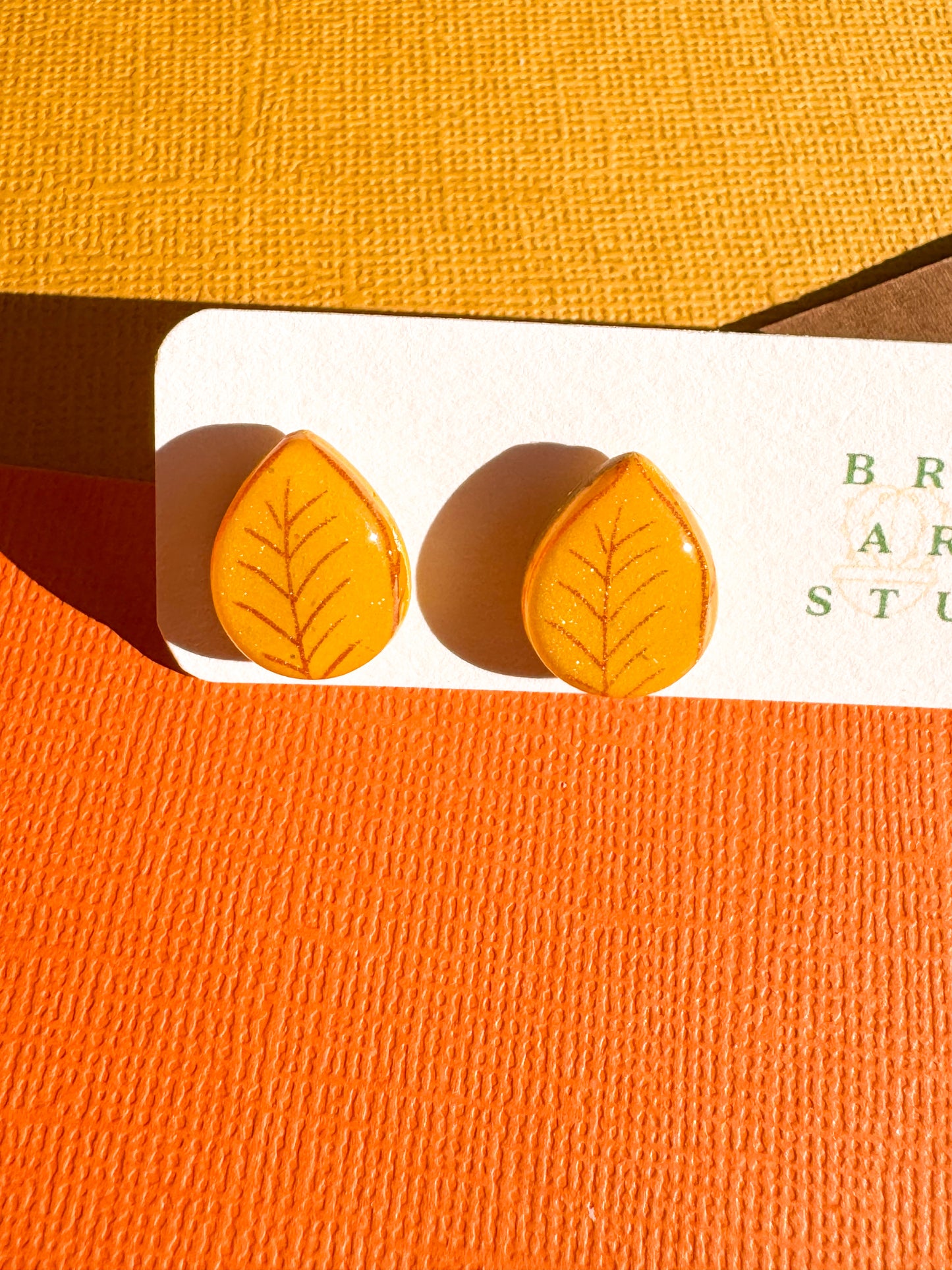 Ombre Fall Leaf Studs