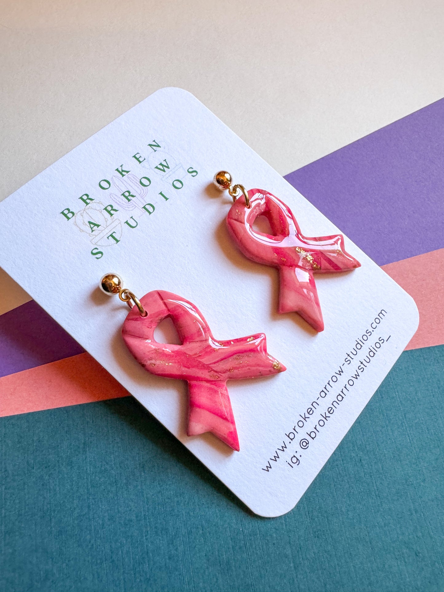 Swirly Breast Cancer Ribbon