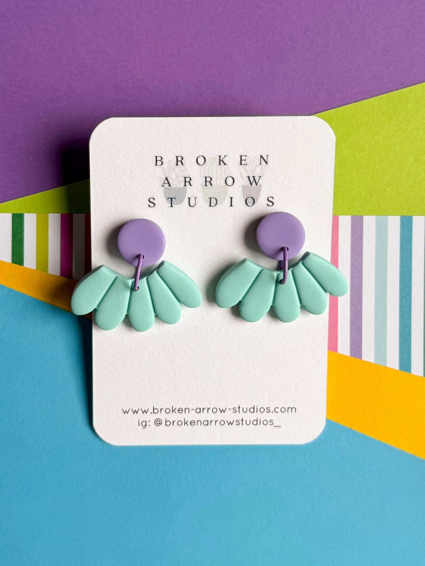 Mint Half Flower Dangles