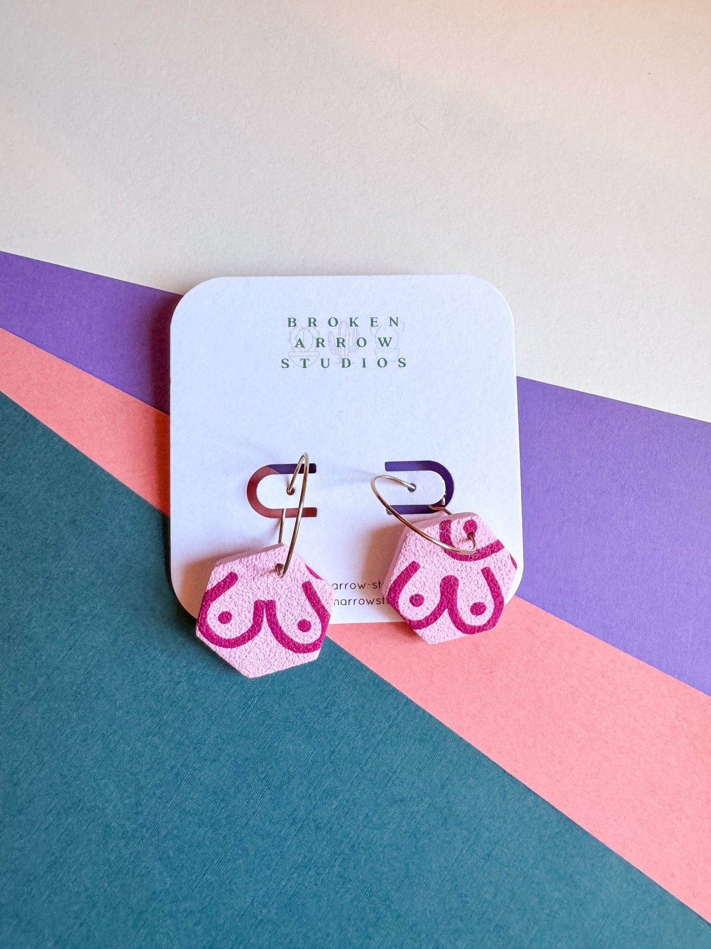 Funky Boobie Hexagon Hoops