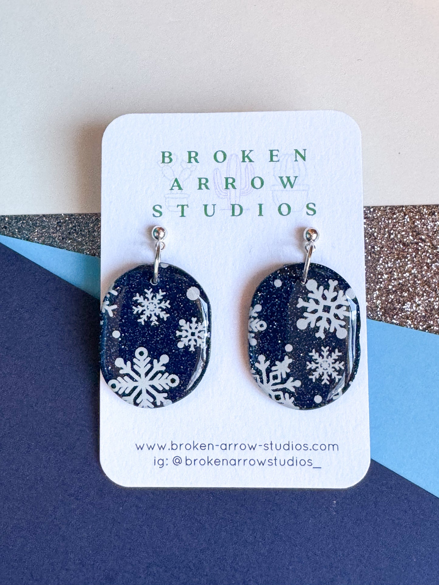 Snowflake Oval Dangles