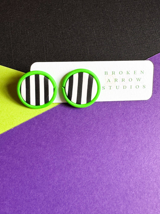 Beetlejuice Large Circle Studs