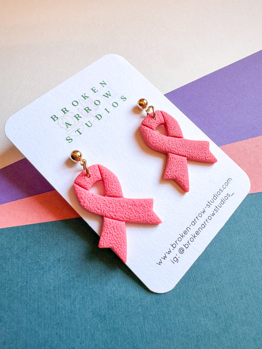 Guava Breast Cancer Ribbon Dangles