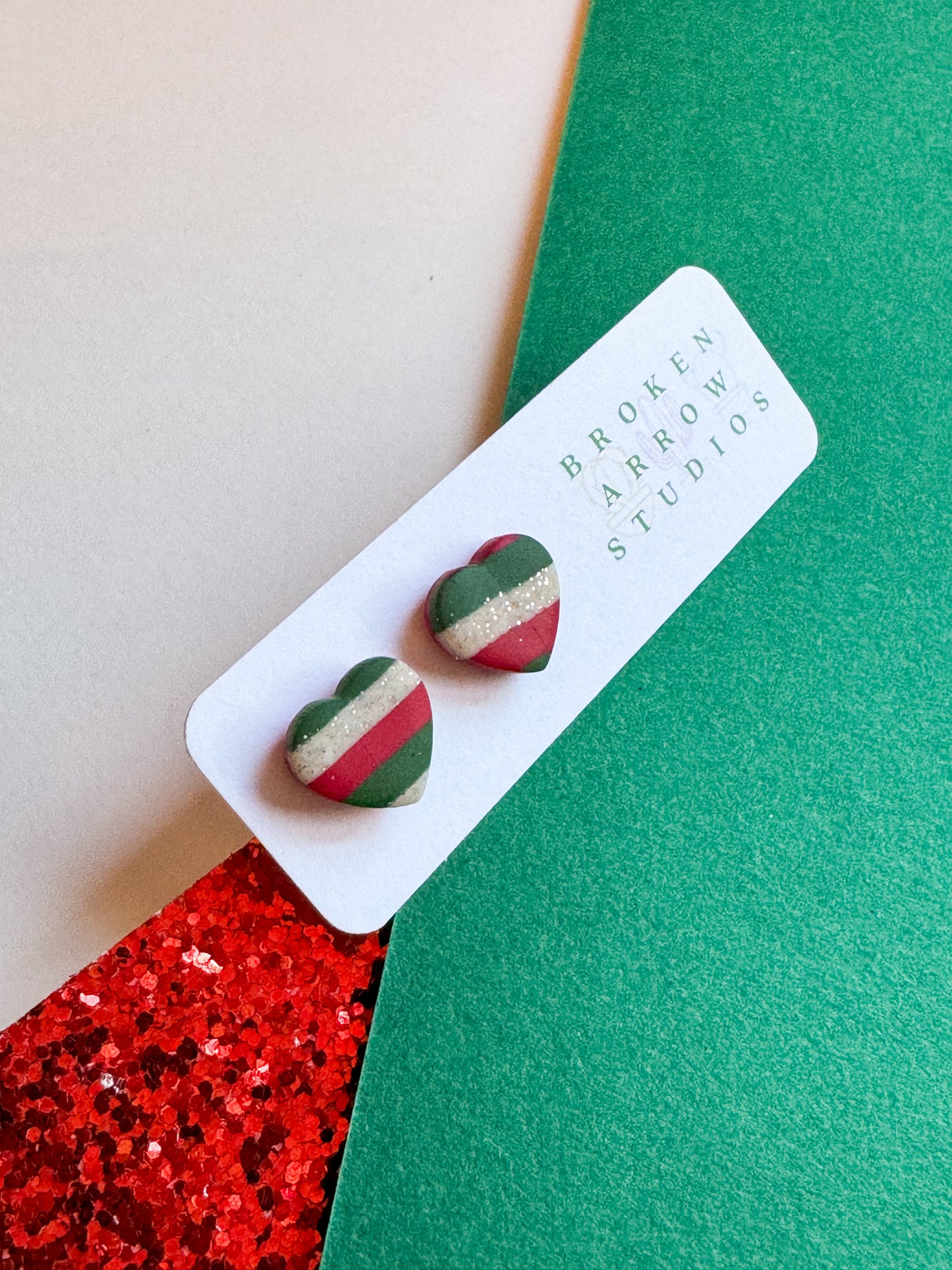 Christmas Stripe Studs