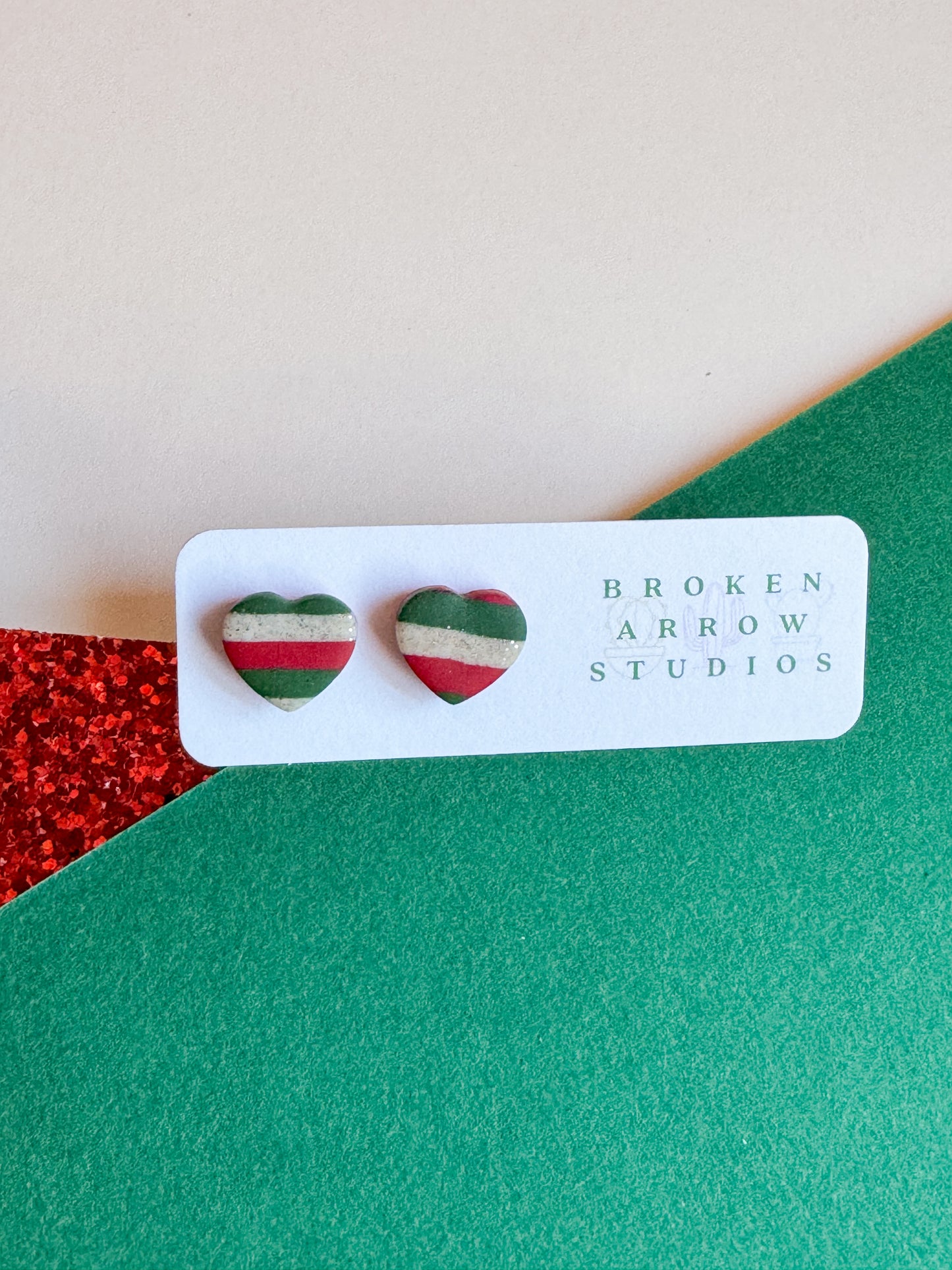 Christmas Stripe Studs