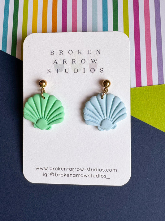 Mismatch Shell Dangles- Blue and Green
