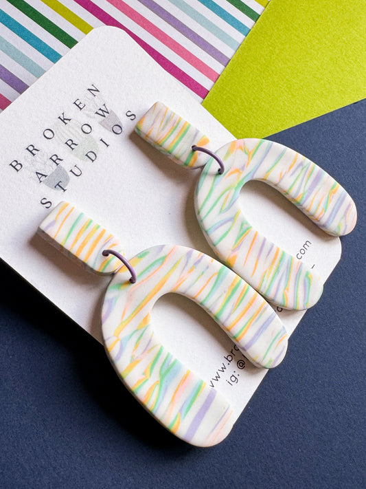 Pastel Zebra Stripe Large Funky Arches