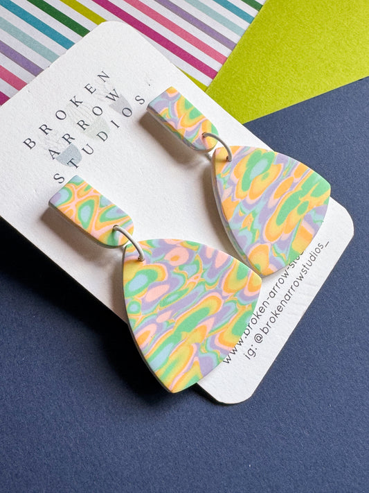Pastel Mokume Gane Triangle Dangles