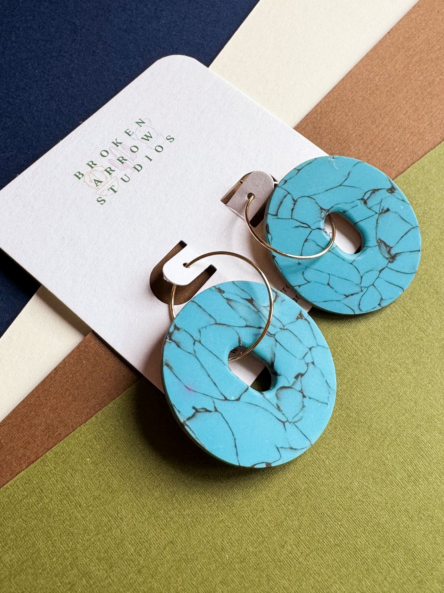 Sedona Faux Turquoise Hoops