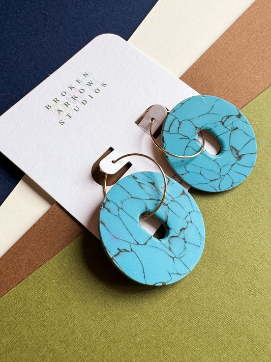Sedona Faux Turquoise Hoops