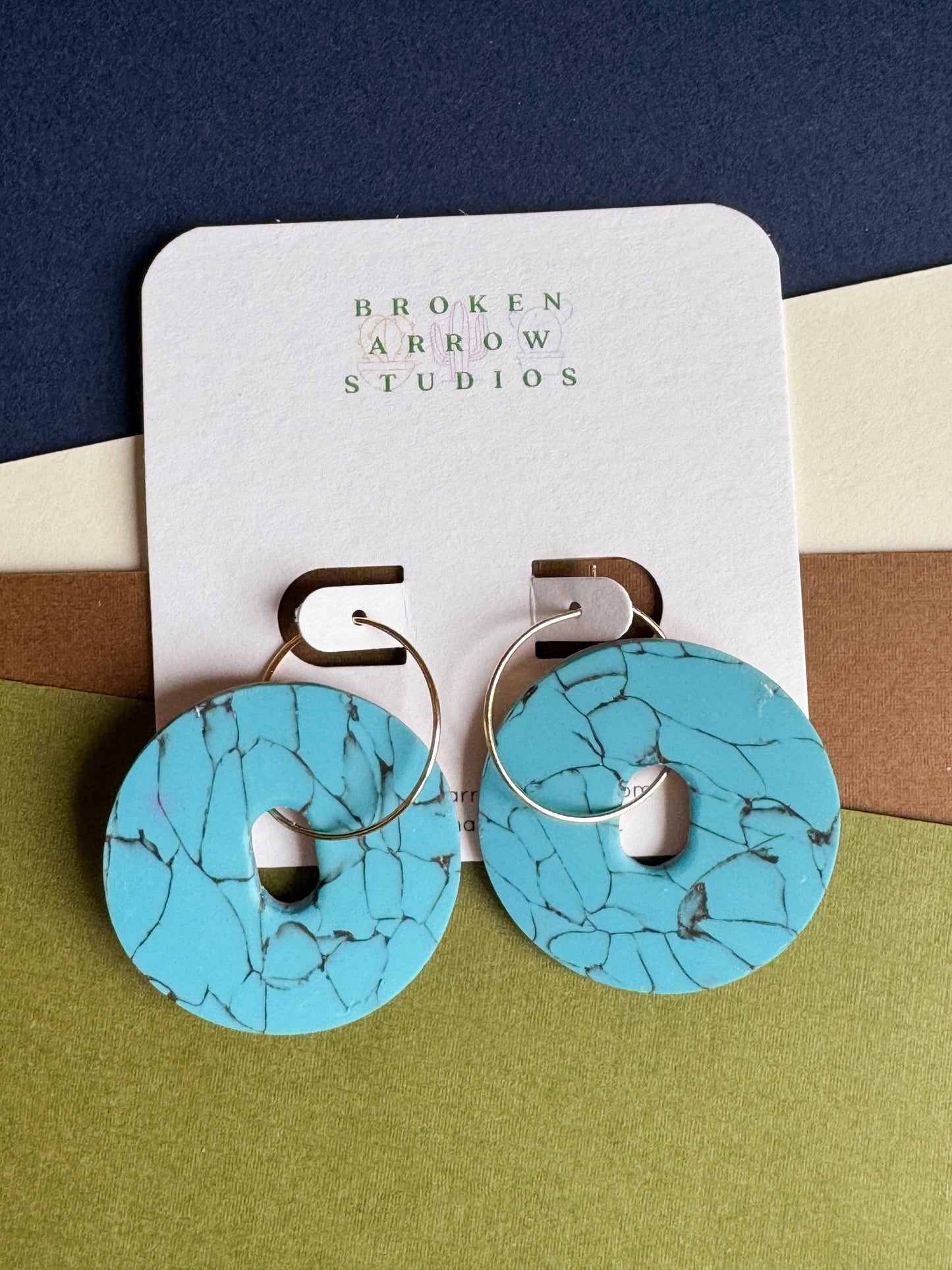 Sedona Faux Turquoise Hoops