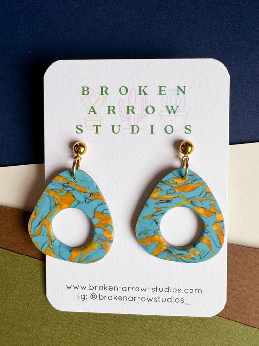 Sedona Marbled Avocado Dangles