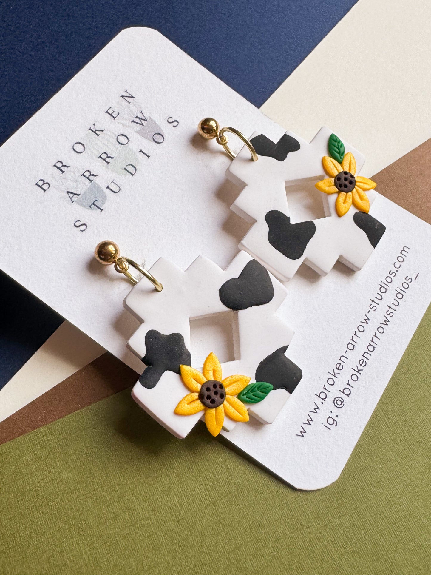 Cow Print Western Dangles