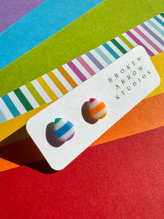 Pride Stripe Mini Teardrop Studs