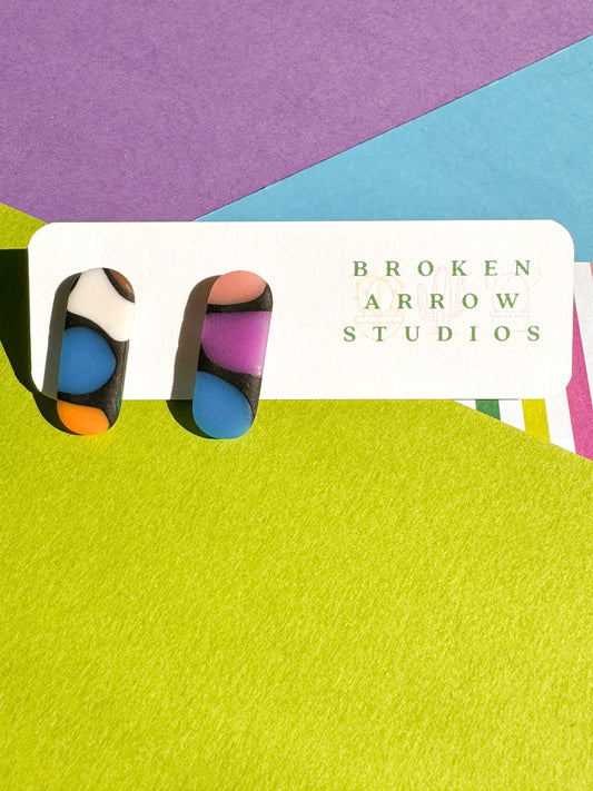 Pride Stained Glass Pill Studs