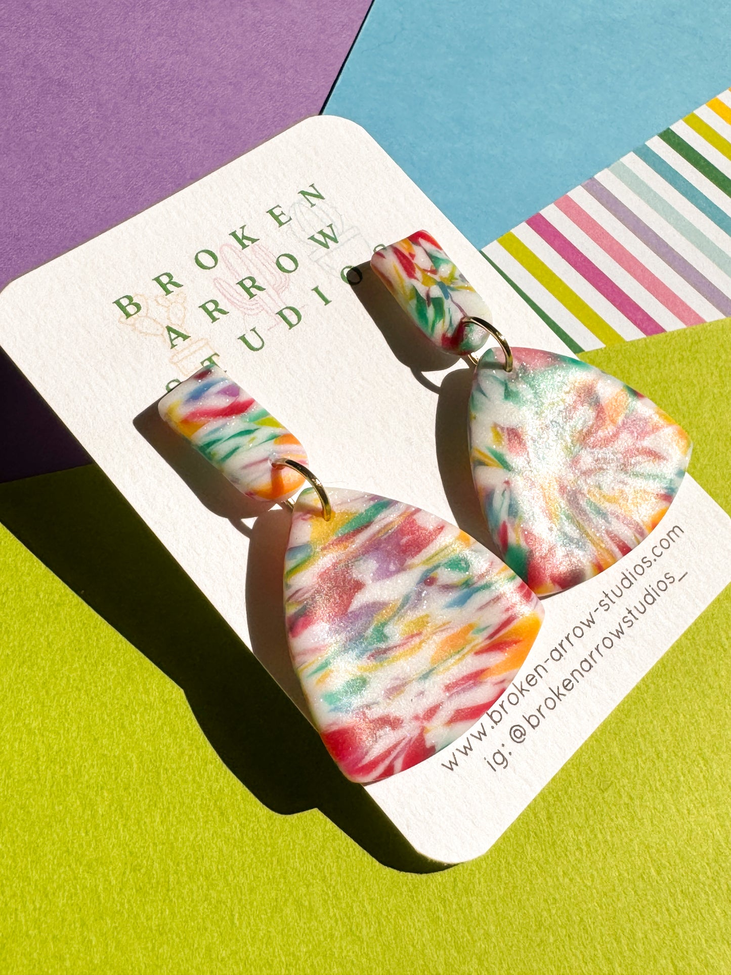 Pride Marbled Triangle Dangles