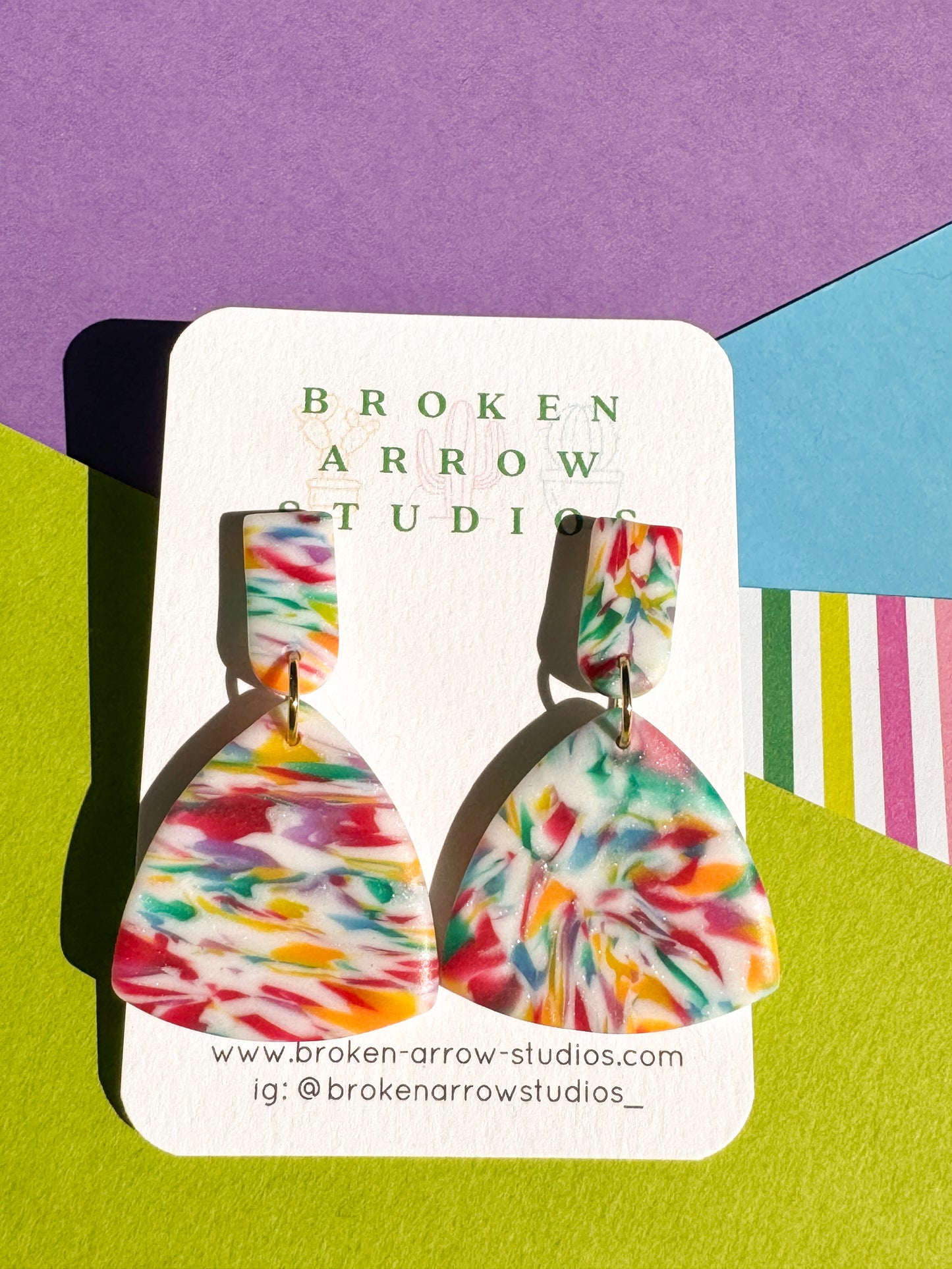 Pride Marbled Triangle Dangles