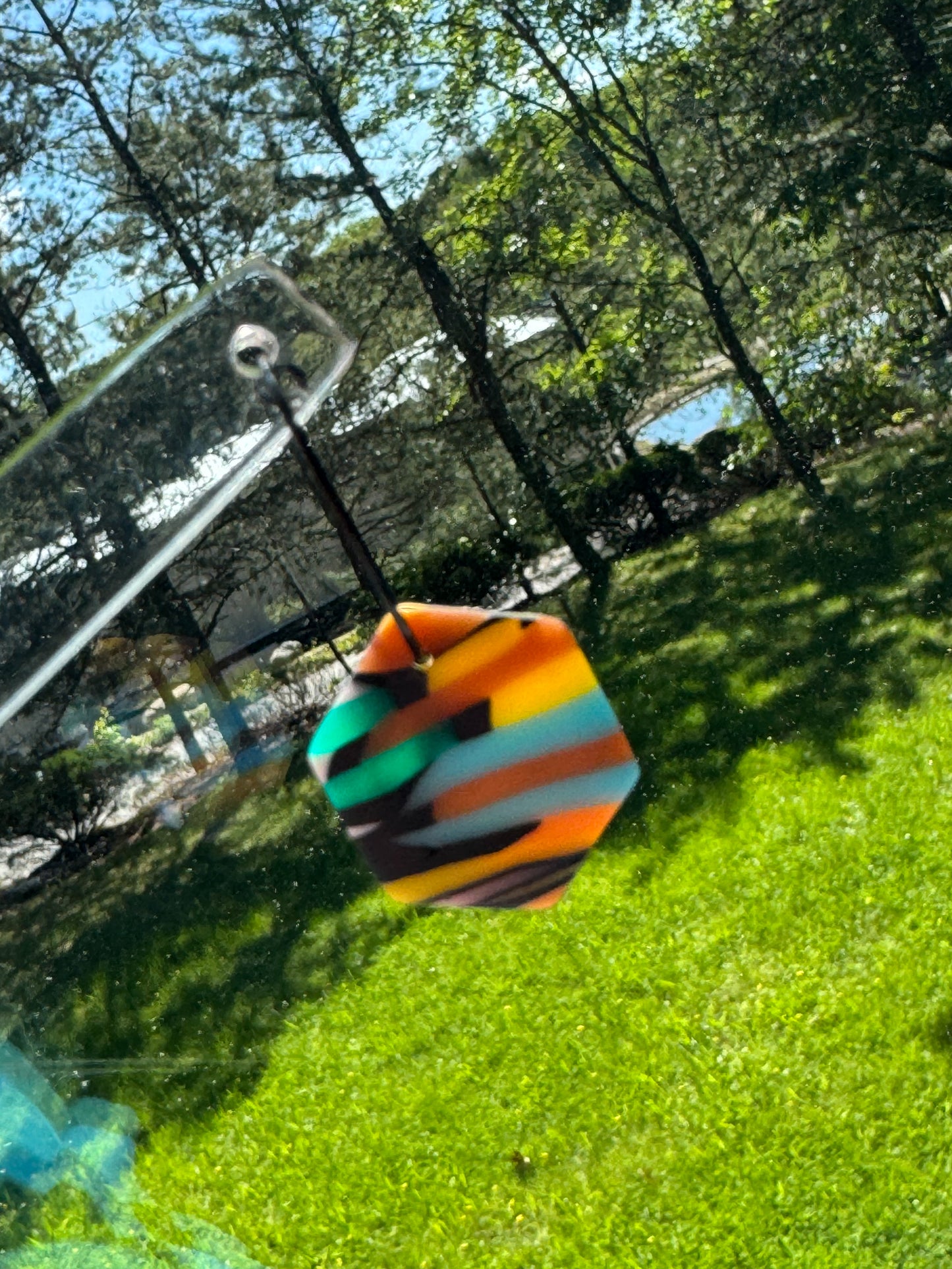 Stained Glass Pride Scrap Stripe Hexagon Hoops
