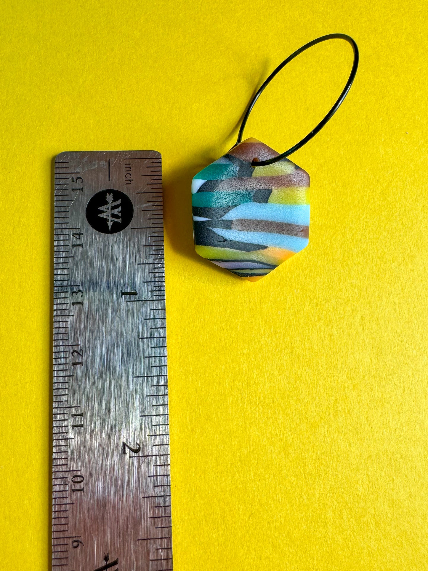 Stained Glass Pride Scrap Stripe Hexagon Hoops