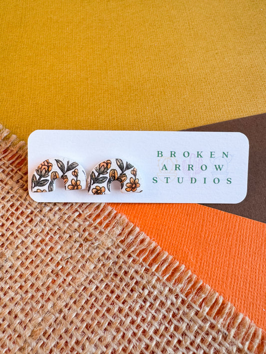 Fall Floral Rainbow Studs
