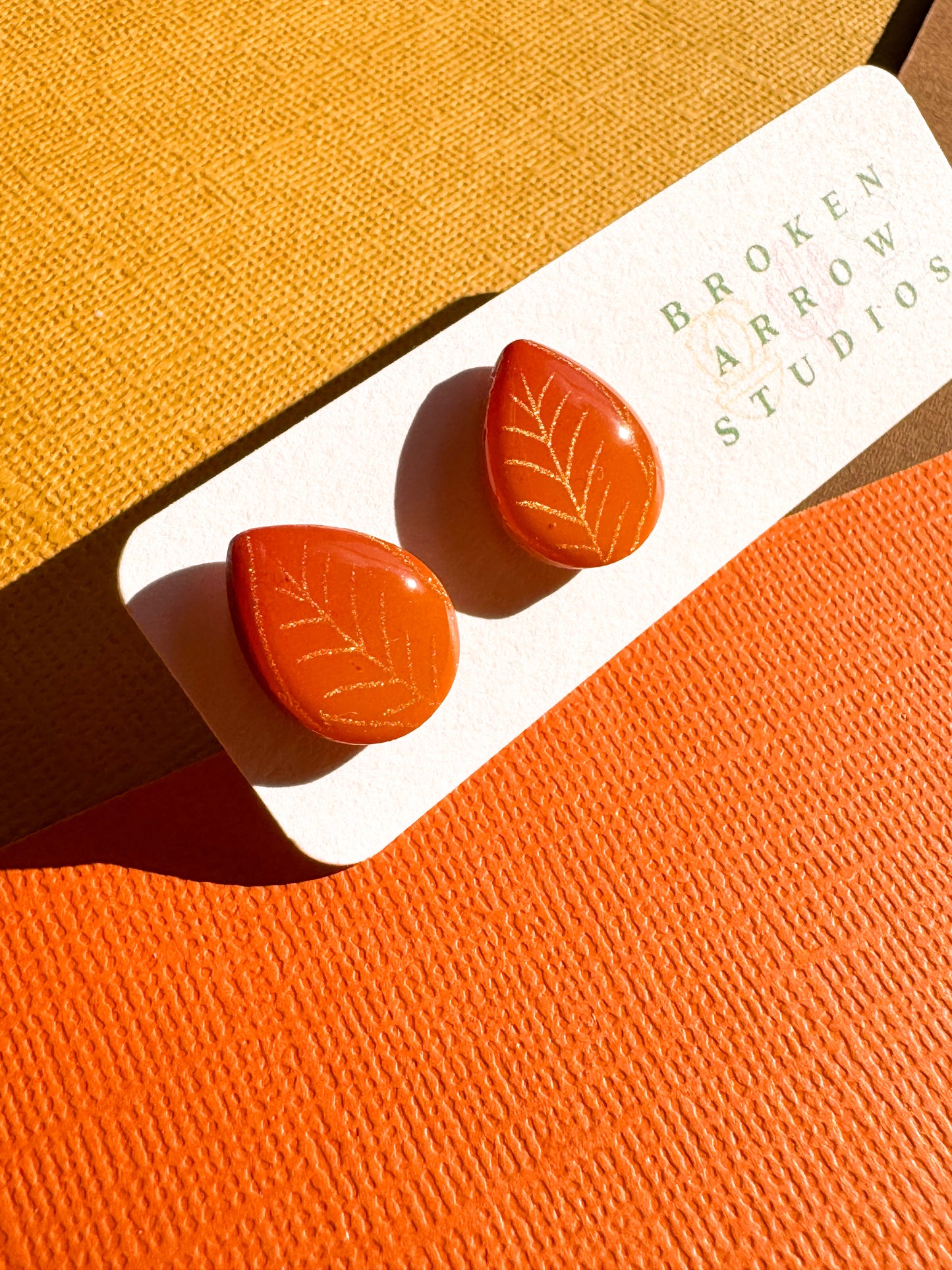 Fall Ombre Leaf Studs 1