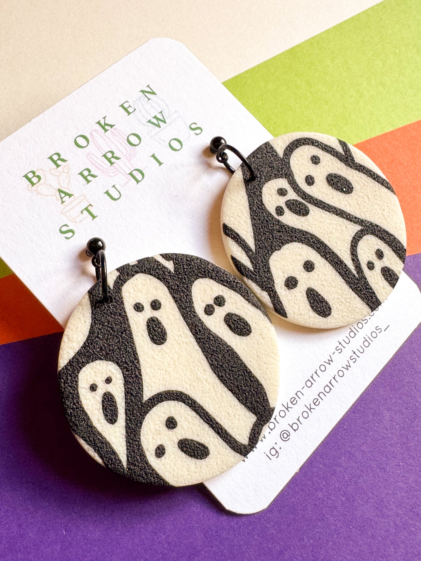 Glow in the Dark Ghost Circle Dangles