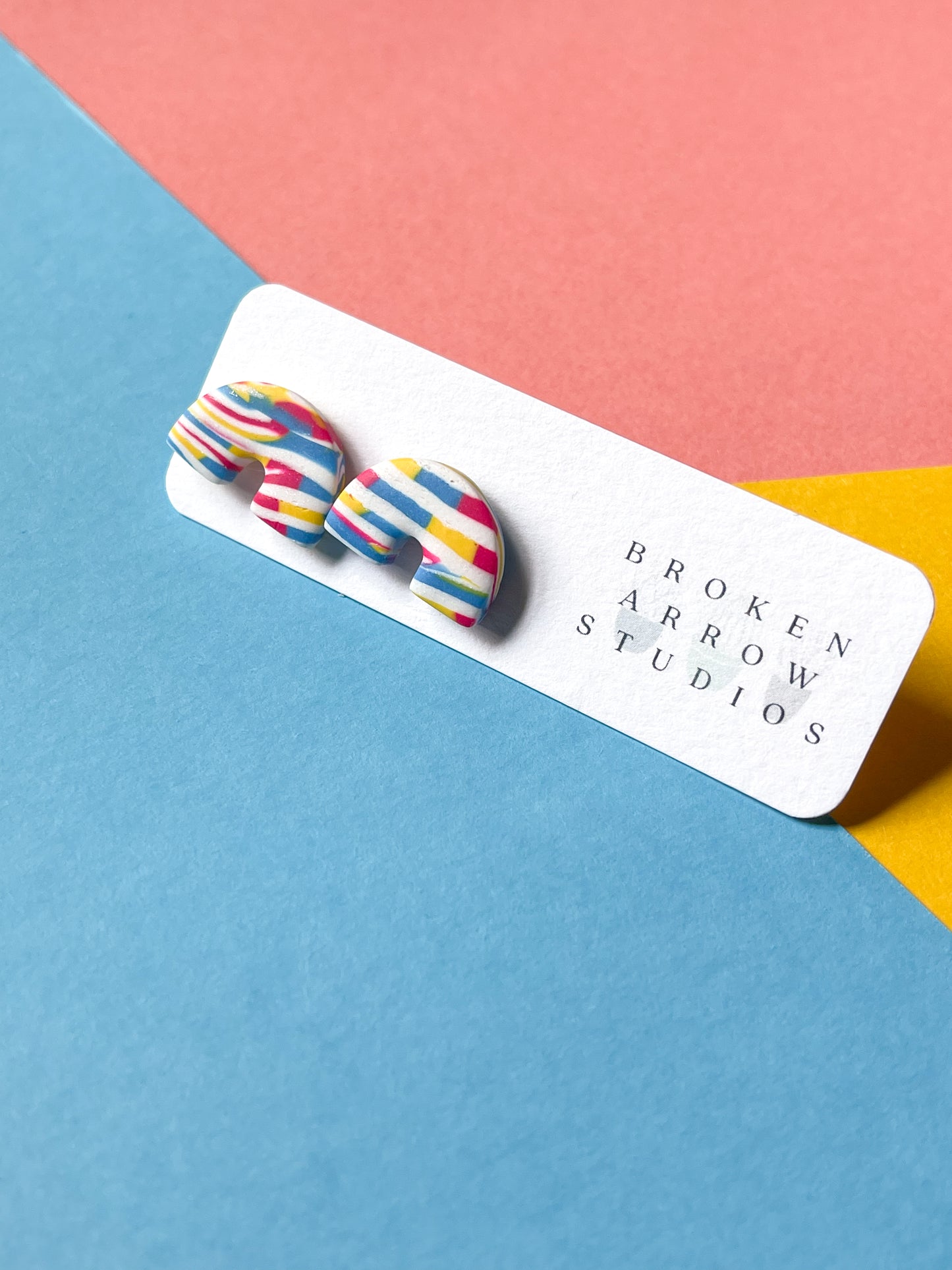 Pansexual Pride Zebra Stripe Rainbow Studs