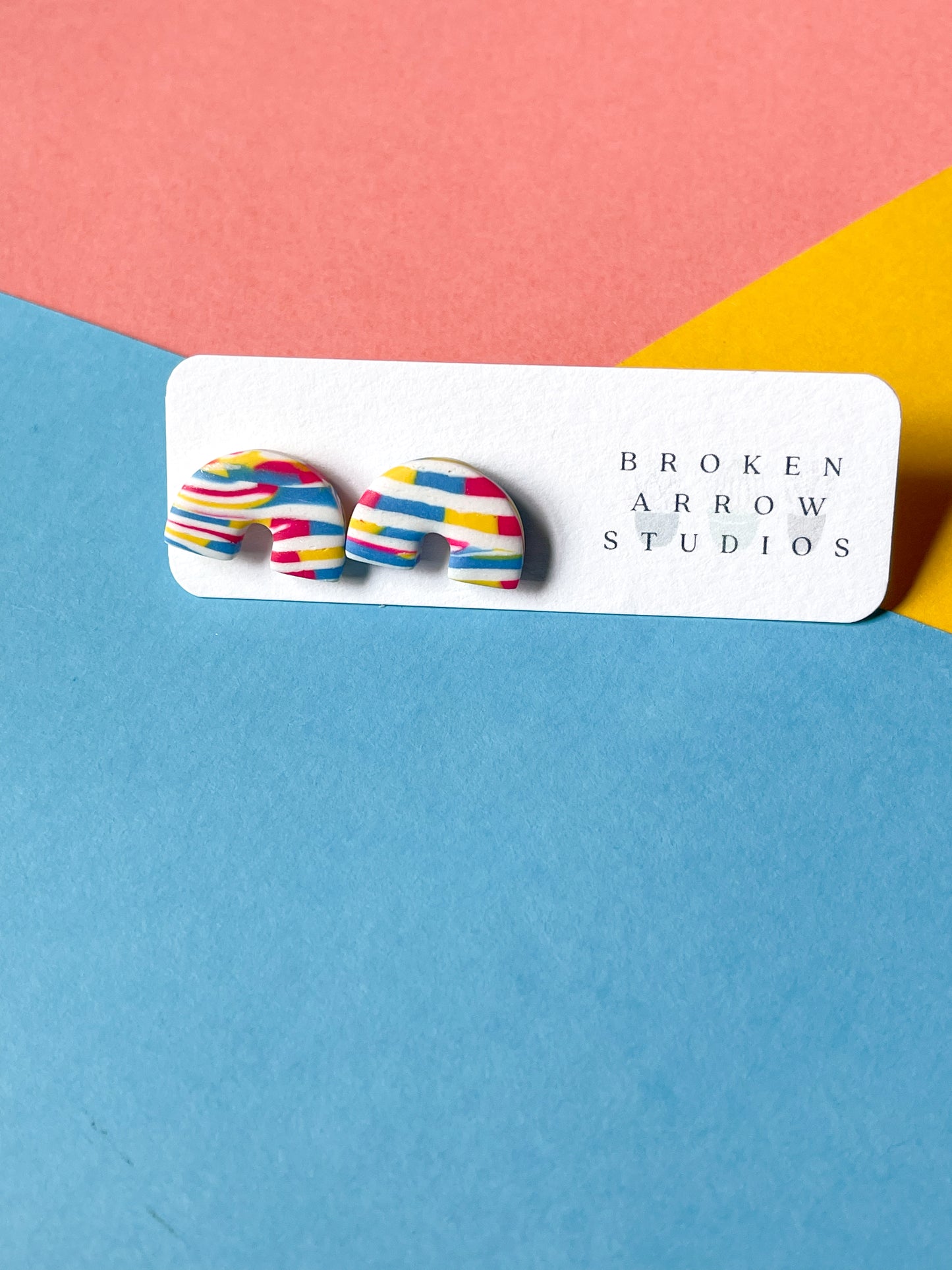 Pansexual Pride Zebra Stripe Rainbow Studs