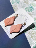 Natural Pink Conch Shell Dangles