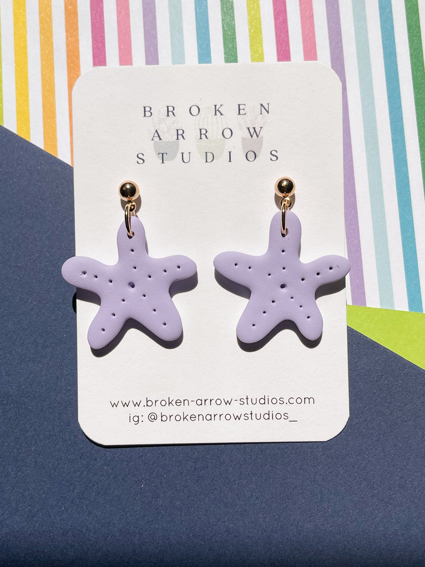 Pastel Purple Starfish Dangles